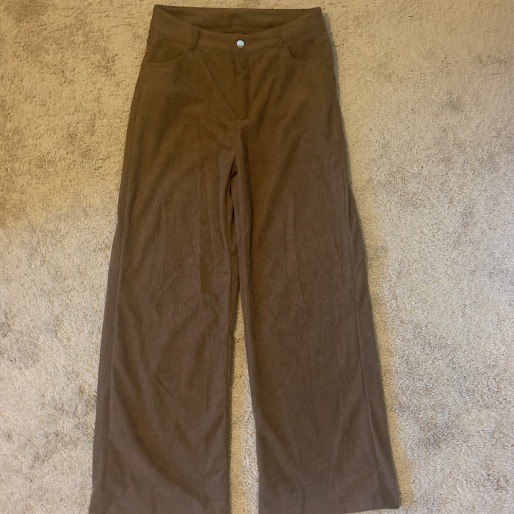 Corduroy loose ankle pants